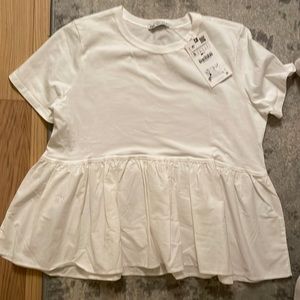 Zara white peplum tshirt